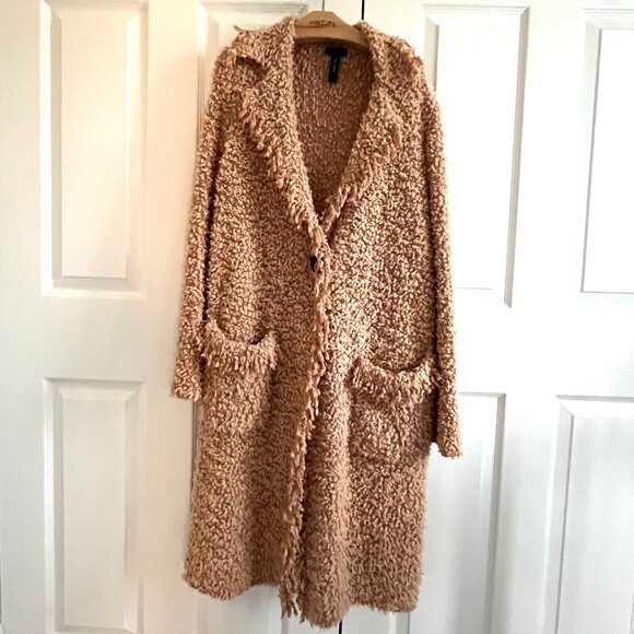 Marc Cain Teddy/Popcorn Knit Wool Sweater Coat - size N3/Medium - Picture 4 of 16